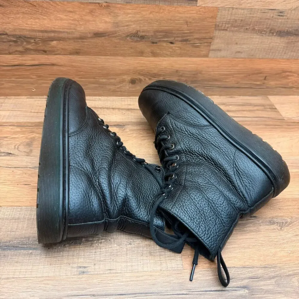 Dr Martens Womens Size 9 Black Leather Combat Boots UK 7 Lace Up 8 Eye Docs